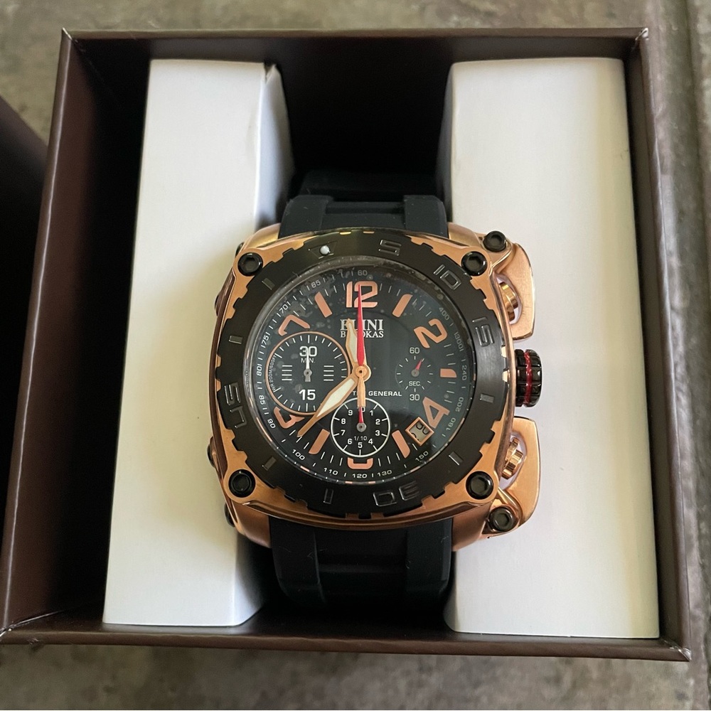 COPY - Elini Barokas The General 44mm QTZ 5671 Elini-20010-RG-01-BB . New with …